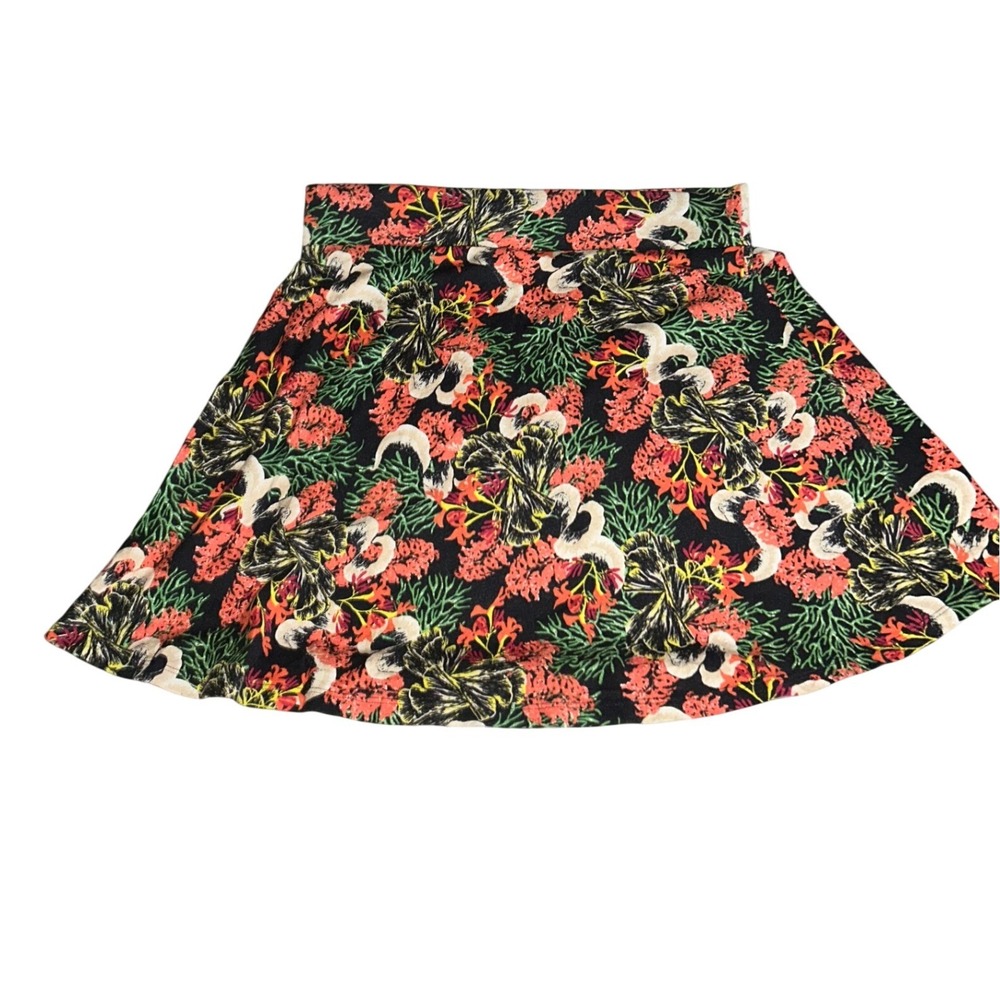 Patagonia Kamala Skirt Black Floral Coral Reef Organic Cotton Tencel Recycled